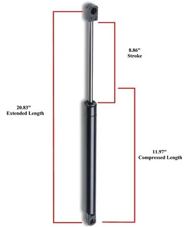 Gas Prop 20.83" Ext Length, 8.